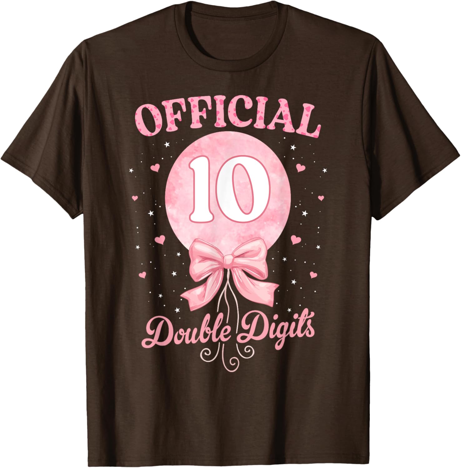 Pink Coquette Bow T-Shirt for 10 Year Old Birthday Girl Celebration - 8