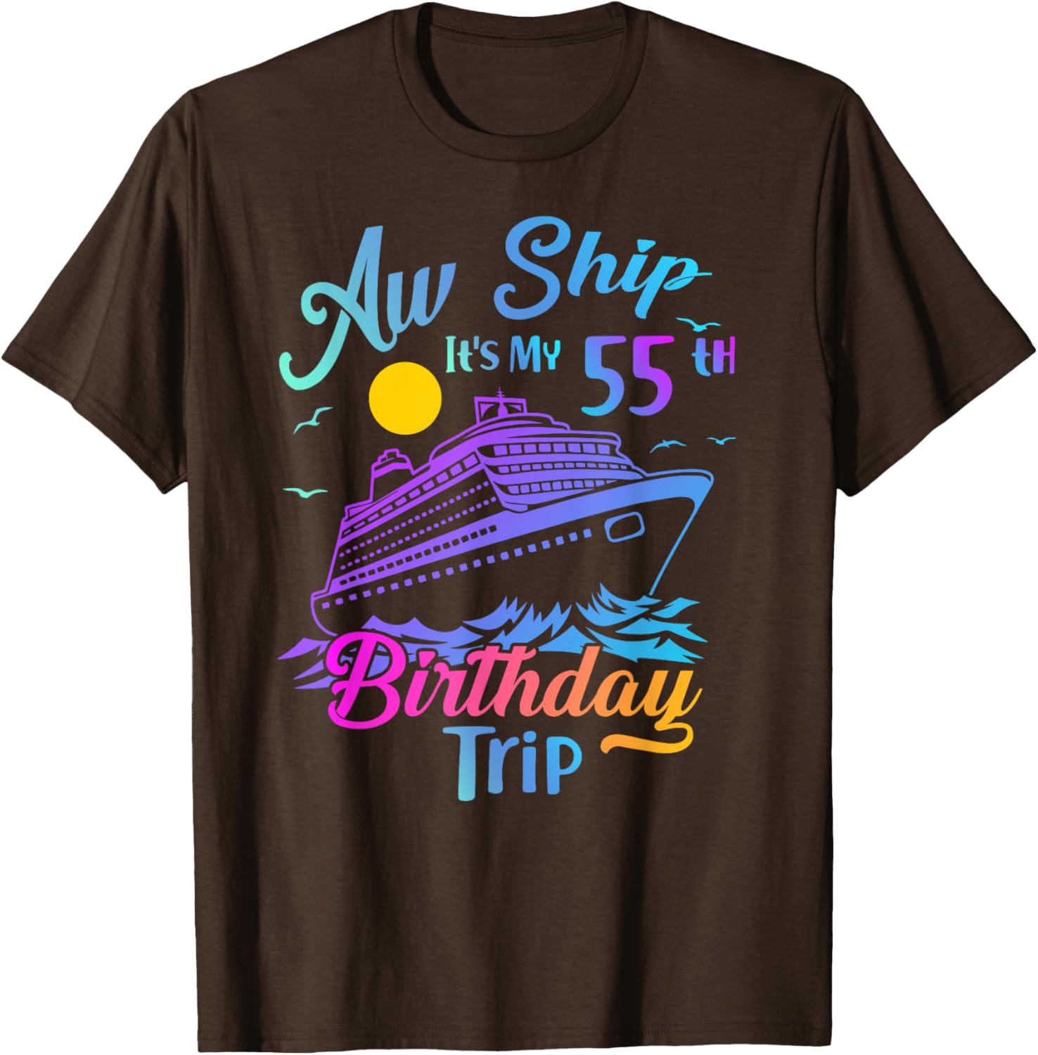 55th Birthday Cruise Vacation Party T-Shirt for Fun Celebrations - 7