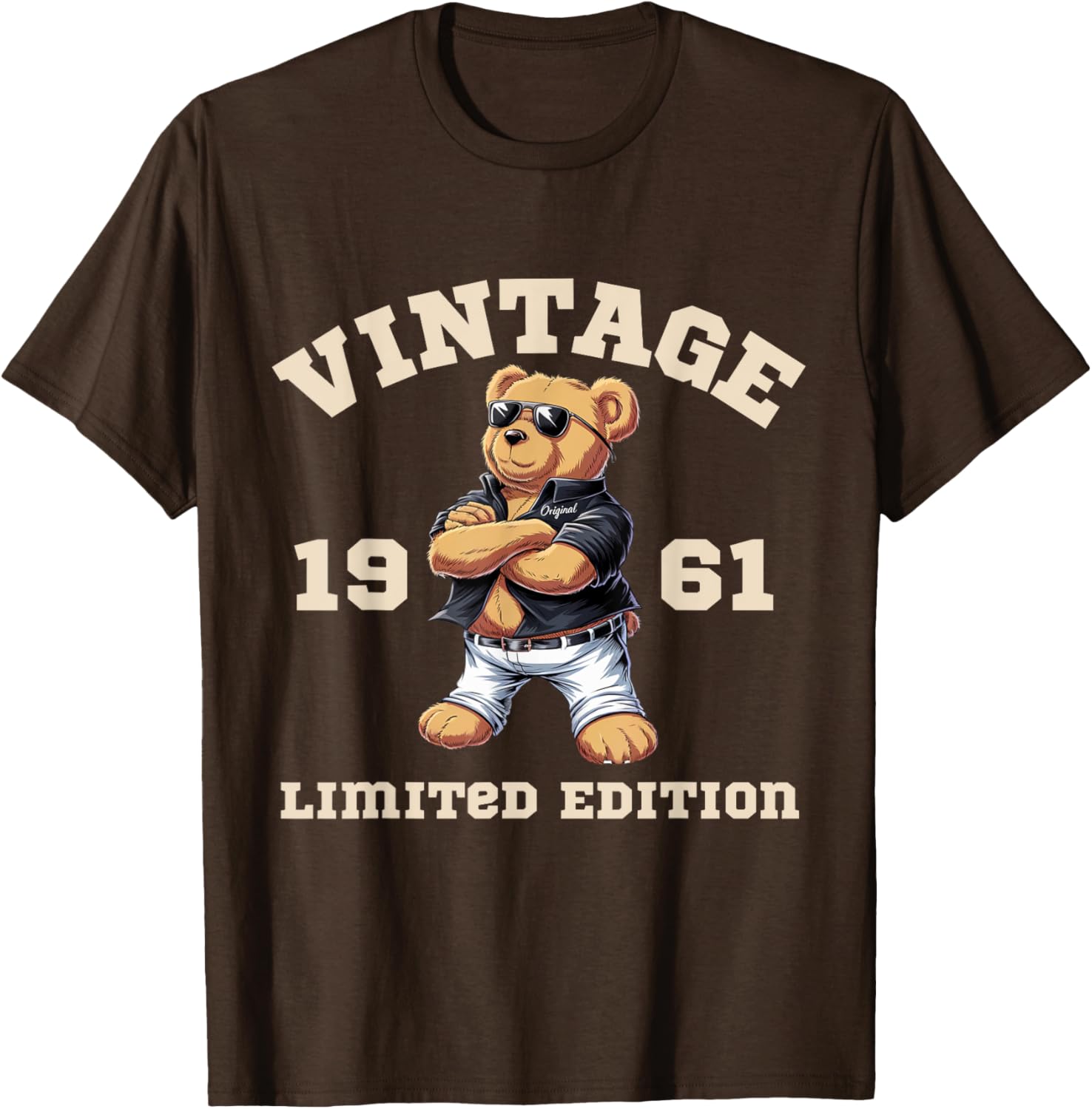 Mens Vintage Teddy Bear T-Shirt for 64th Birthday 1961 Celebration - 4