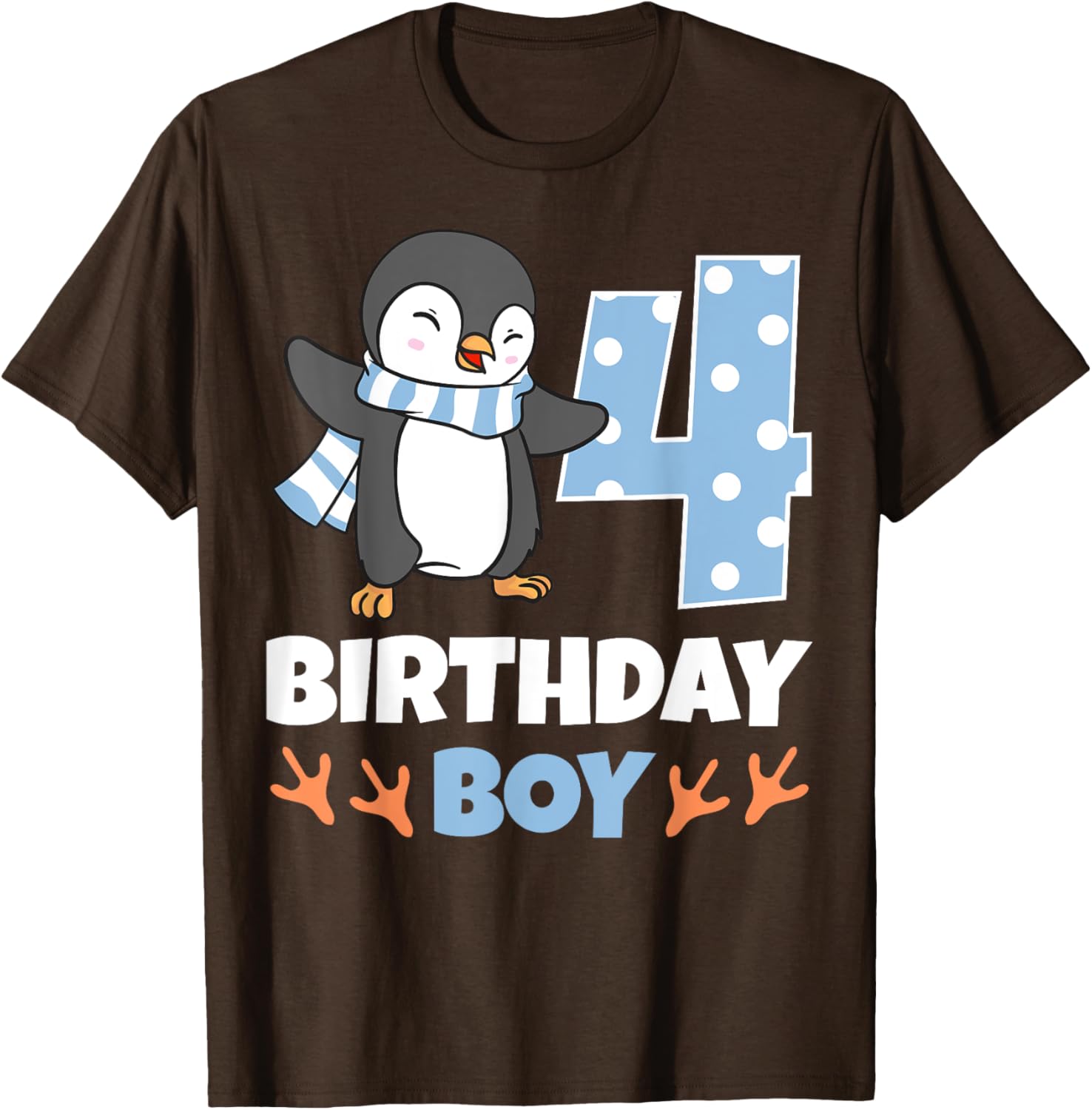 Adorable Penguin 4th Birthday Boy Winter Theme Party T-Shirt - 11