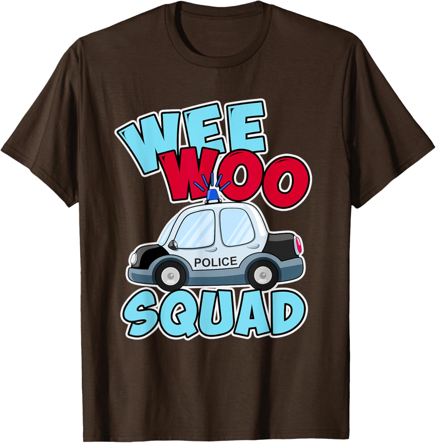 Wee Woo Squad Police Car T-Shirt for Kids - Fun Policeman Design - 16