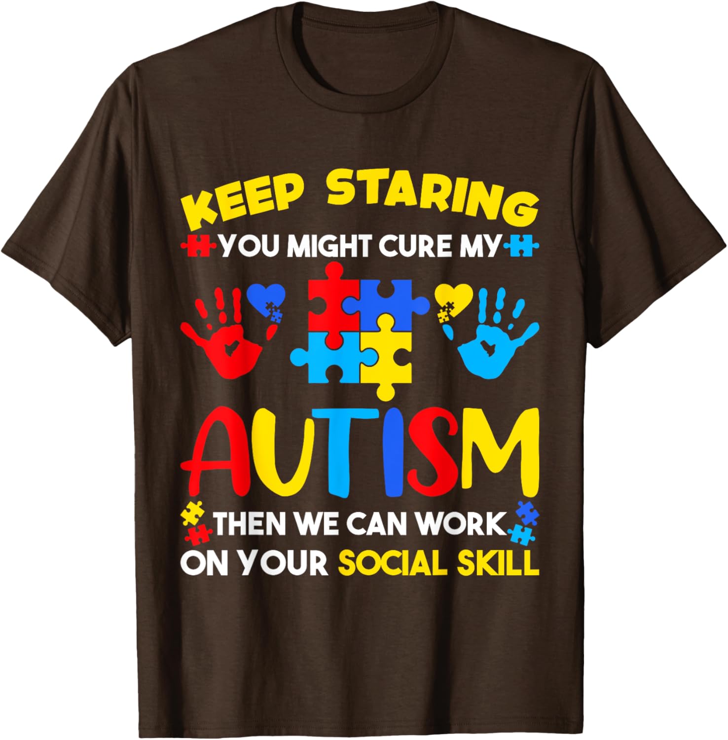 Keep Staring You Might Cure My Autism Awareness Kids T-Shirt for Positive Vibes - 17