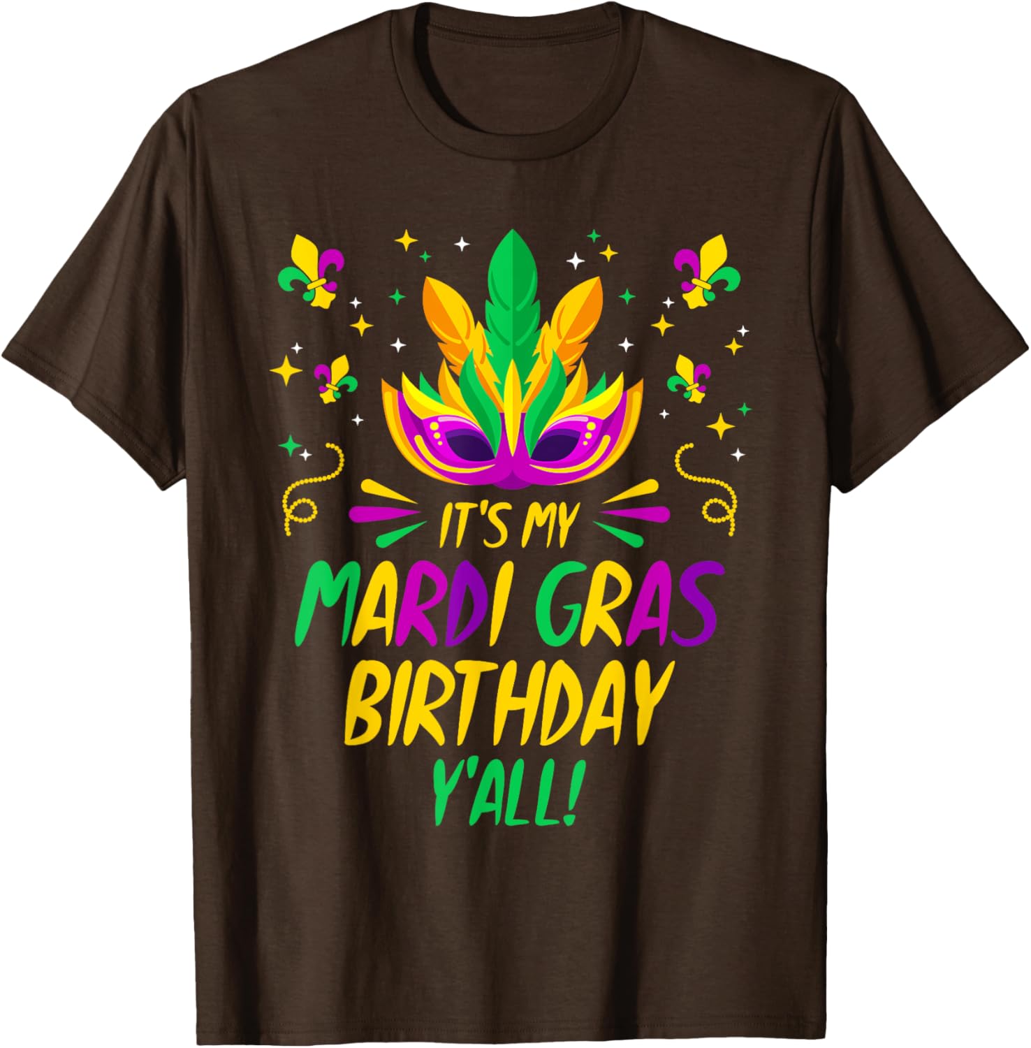 Mardi Gras Birthday T-Shirt Fun Celebration Outfit for Birthday Party - 14