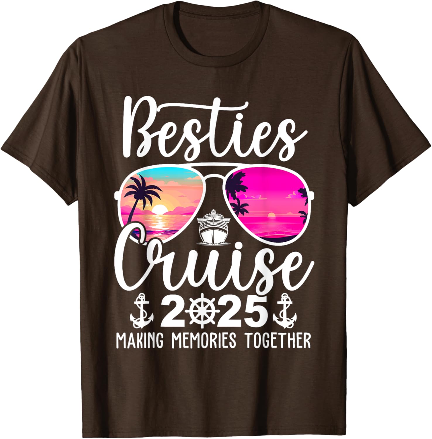 Besties Cruise 2025 Summer Vacation T-Shirt for Fun Travel Memories - 13