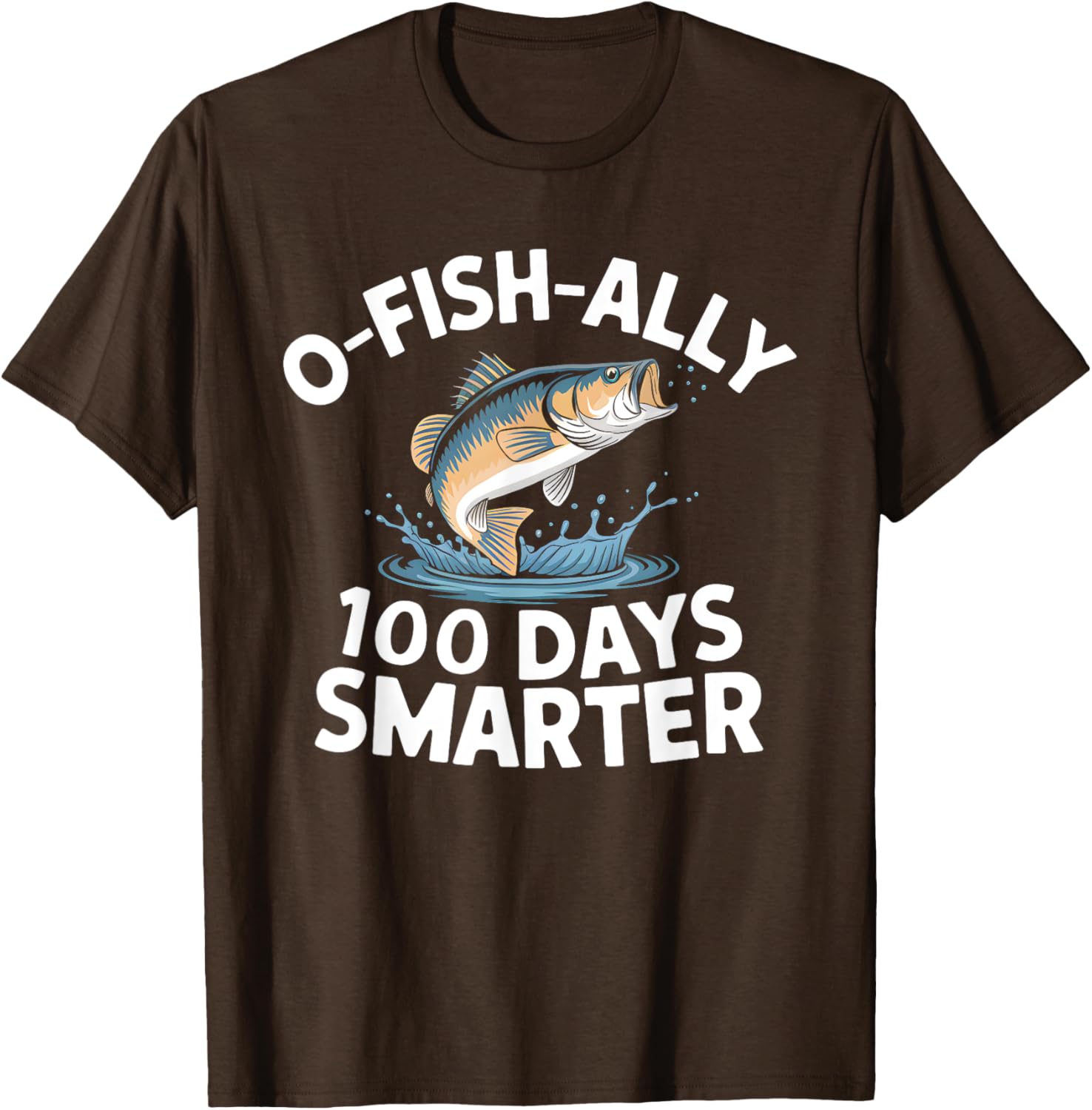 100 Days Smarter Kids Fishing T-Shirt for 100th Day of School Fun - 7