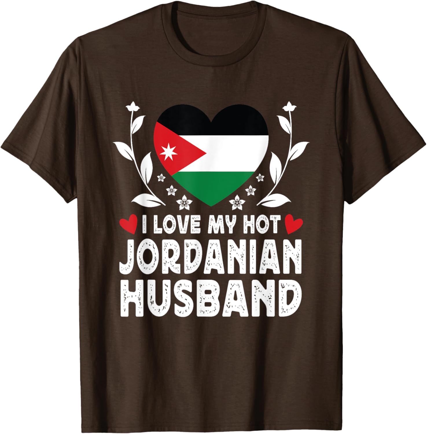 I Love My Hot Jordanian Husband T-Shirt with Jordan Flag Design - 2