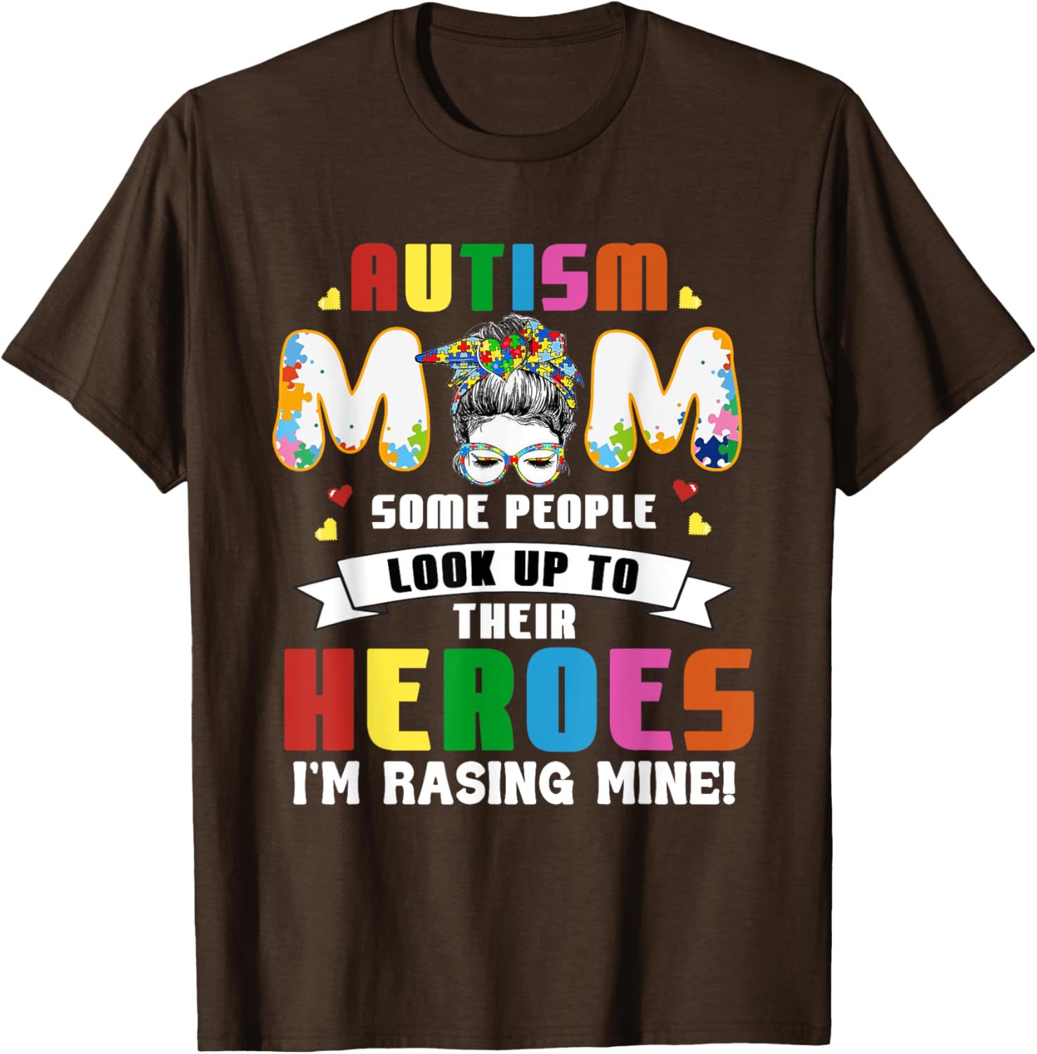 Autism Mom Raising a Hero T-Shirt for Supportive Mothers - 12