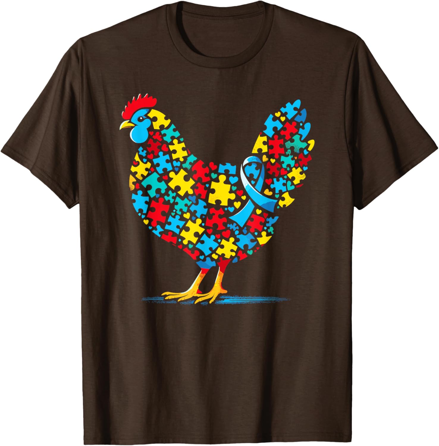 Autism Awareness Chicken Puzzle T-Shirt for Men, Women, Kids - 7