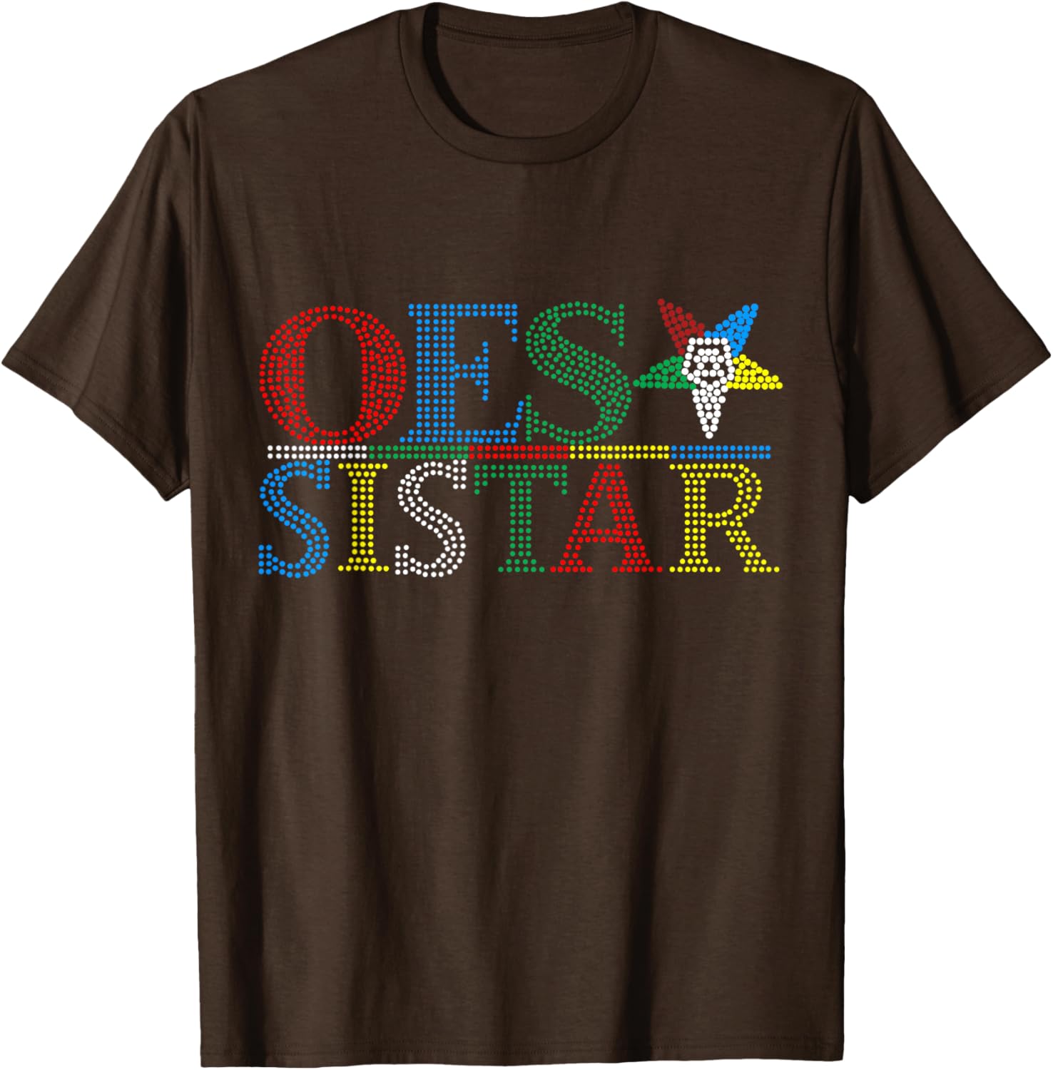 OES Sistar Dot Print Design Order of the Eastern Star Sisters T-Shirt - 28