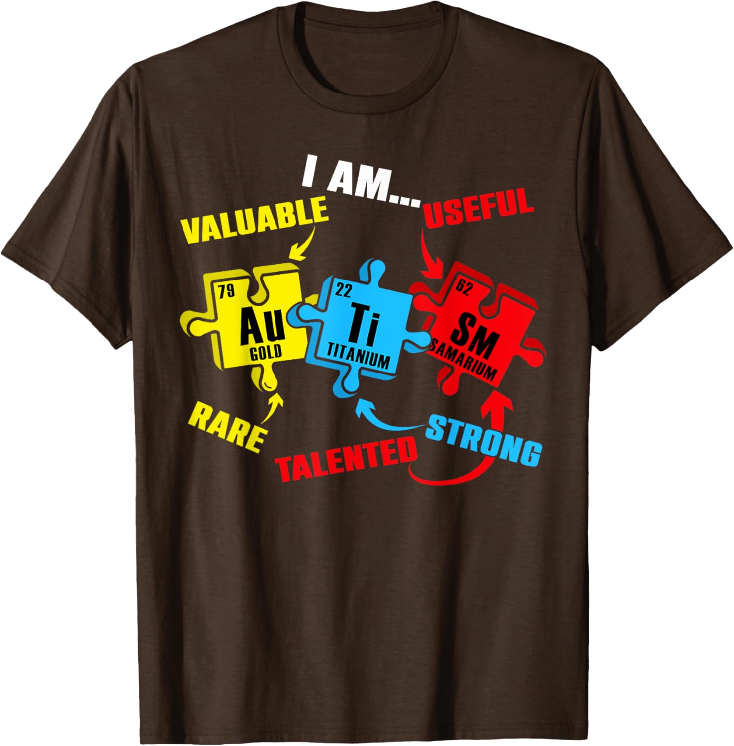 Chemistry Elements Periodic Table Puzzle T-Shirt for Autism Awareness - 14