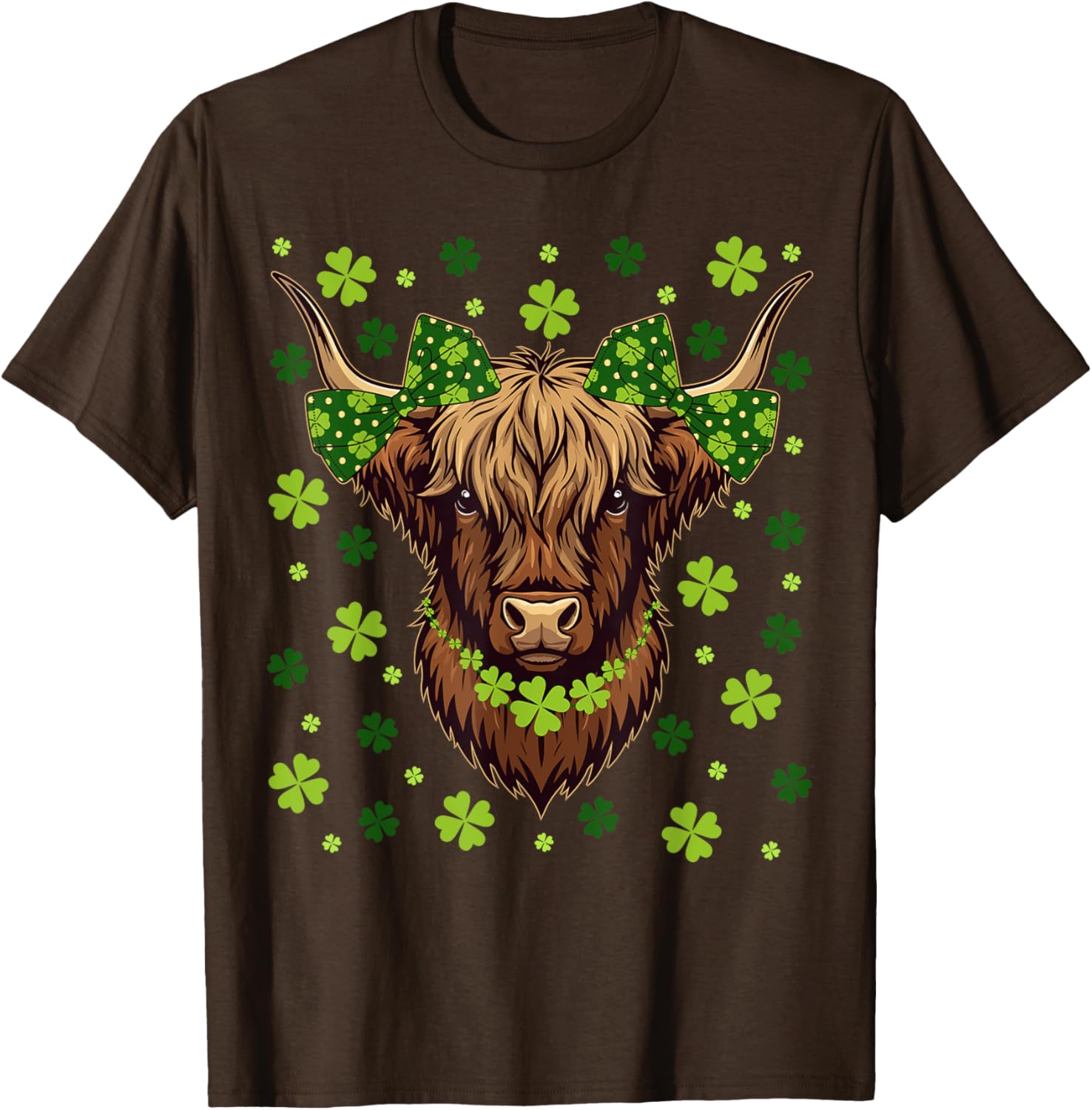 Highland Cow Shamrock T-Shirt for St Patricks Day Celebrations - 8
