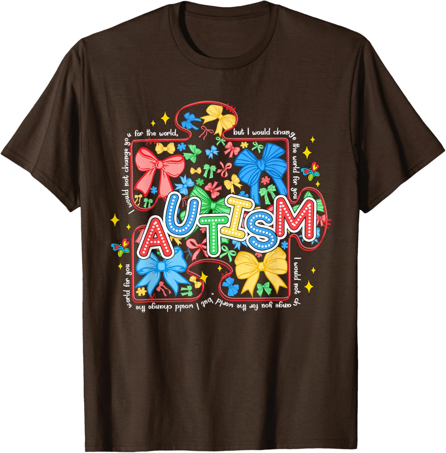 Autism Awareness Puzzle Bow Women's T-Shirt Cute and Stylish Design - 3