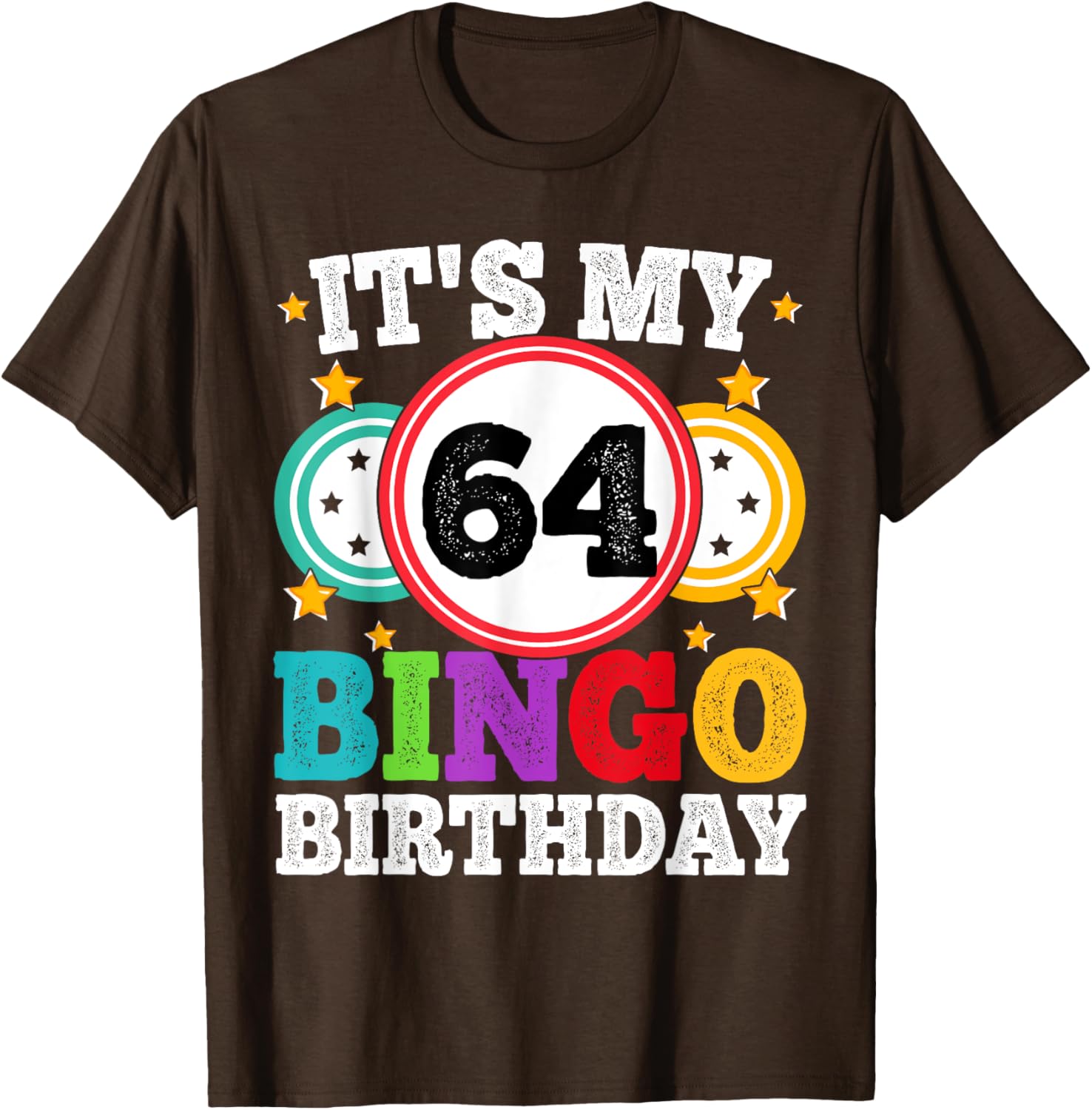 Funny 64th Birthday Bingo T-Shirt for Men and Women - Celebrate in Style! - 3