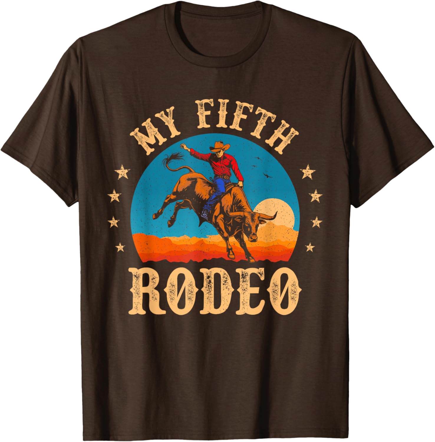 My Fifth Rodeo Cowboy Bull Riding T-Shirt for 5th Birthday Fun - 12