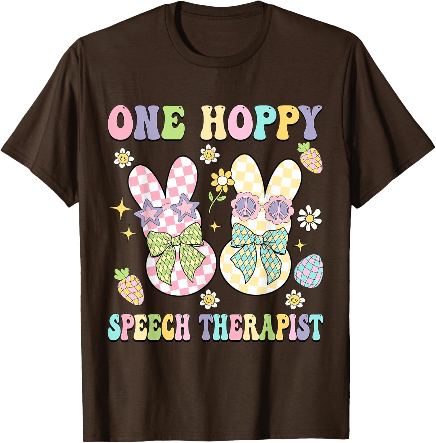 Hoppy Easter Bunny SLP Coquette T-Shirt for Speech Therapists - 13