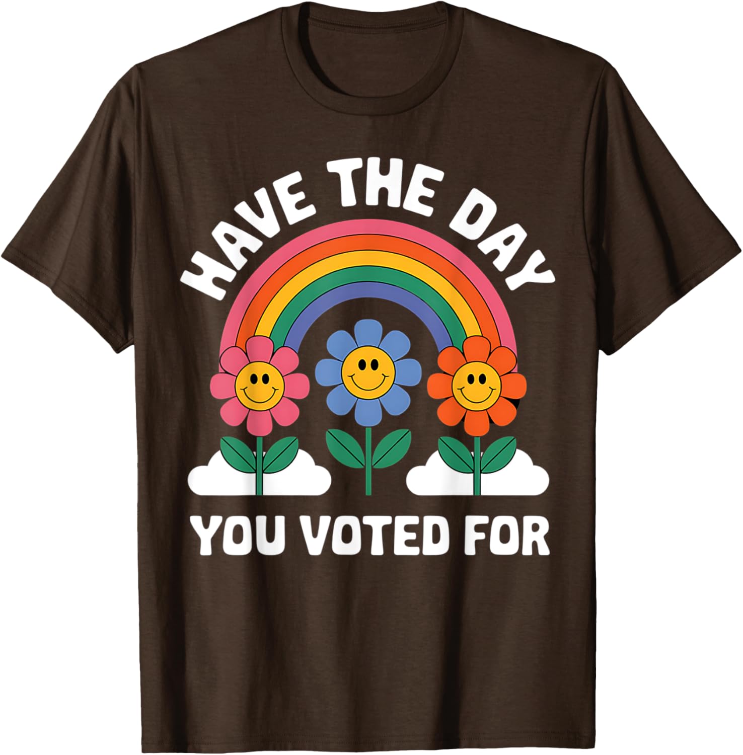 Funny Groovy Rainbow Flower T-Shirt for Your Voting Day Celebration - 11