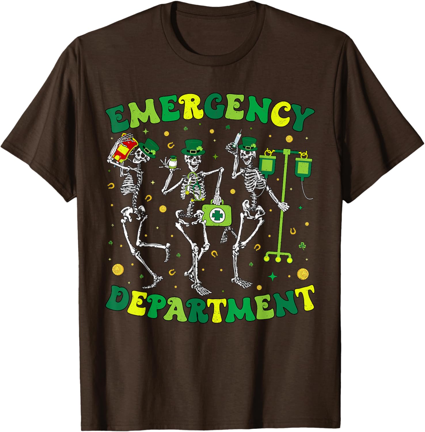 St Patricks Day Skeleton T-Shirt for Emergency Department Fun - 8