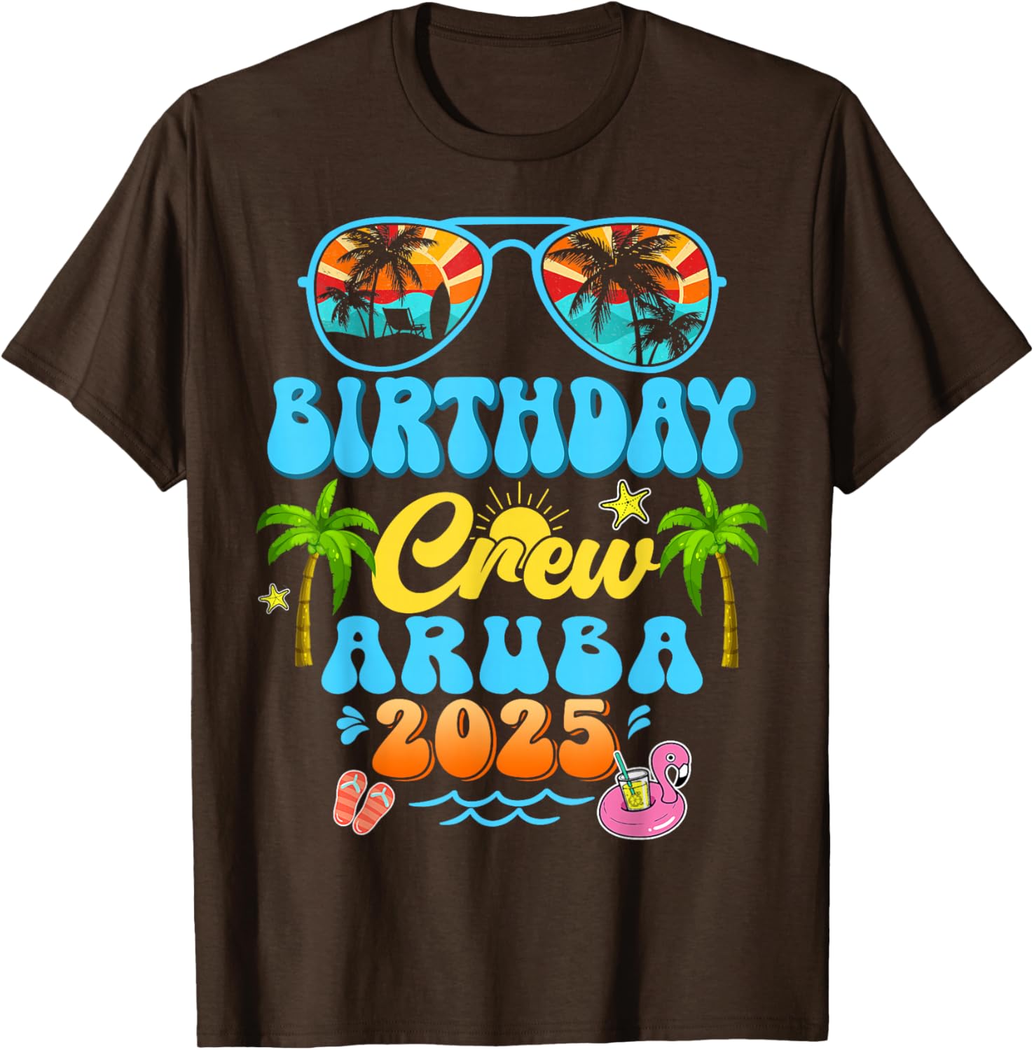 Aruba Birthday Crew Vacation Cruise 2025 Summer Group Trip T-Shirt - 12