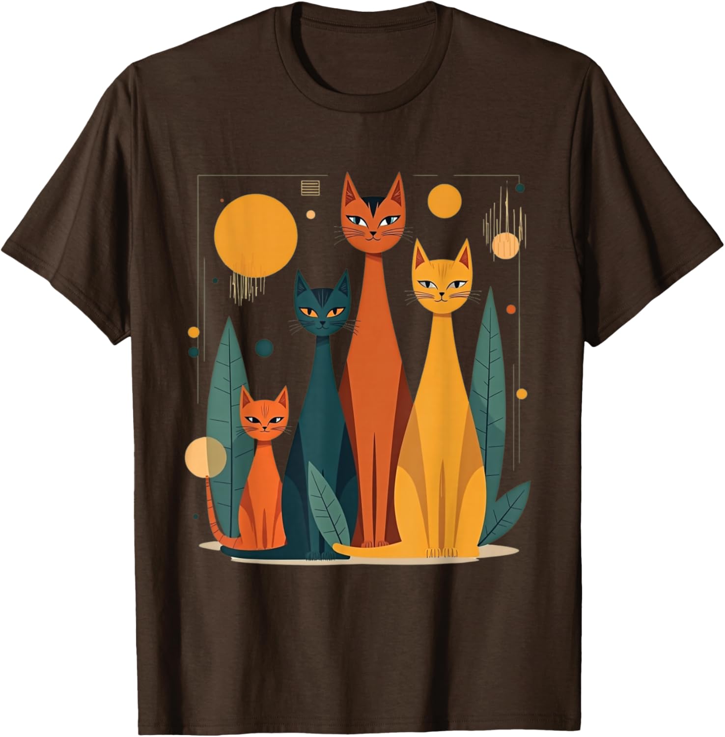Vintage Retro Mid-Century Modern Cats T-Shirt in 50s 60s Style - 2