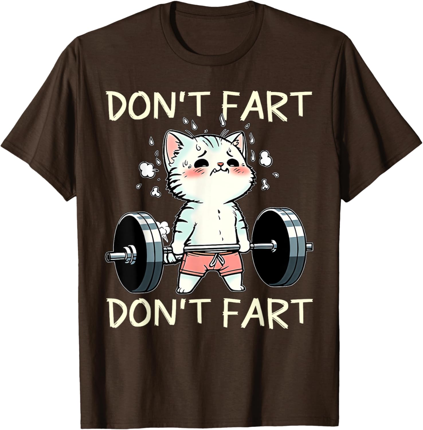 Funny Don't Fart Cat Weight Lifting T-Shirt for Fitness Lovers - 23