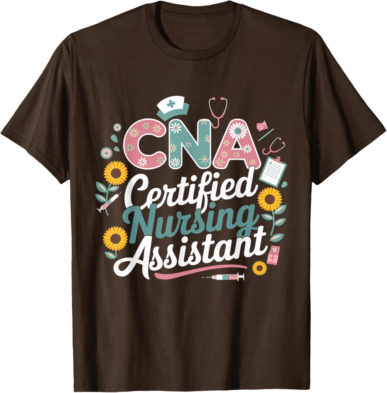 Floral CNA Certified Nursing Assistant T-Shirt for Healthcare Heroes - 4