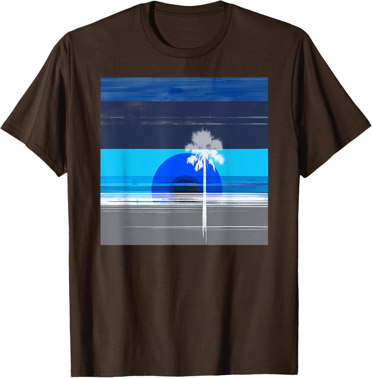 Stylish Palm Tree Tropical Landscape Abstract Art T-Shirt for Trendy Wear - 20