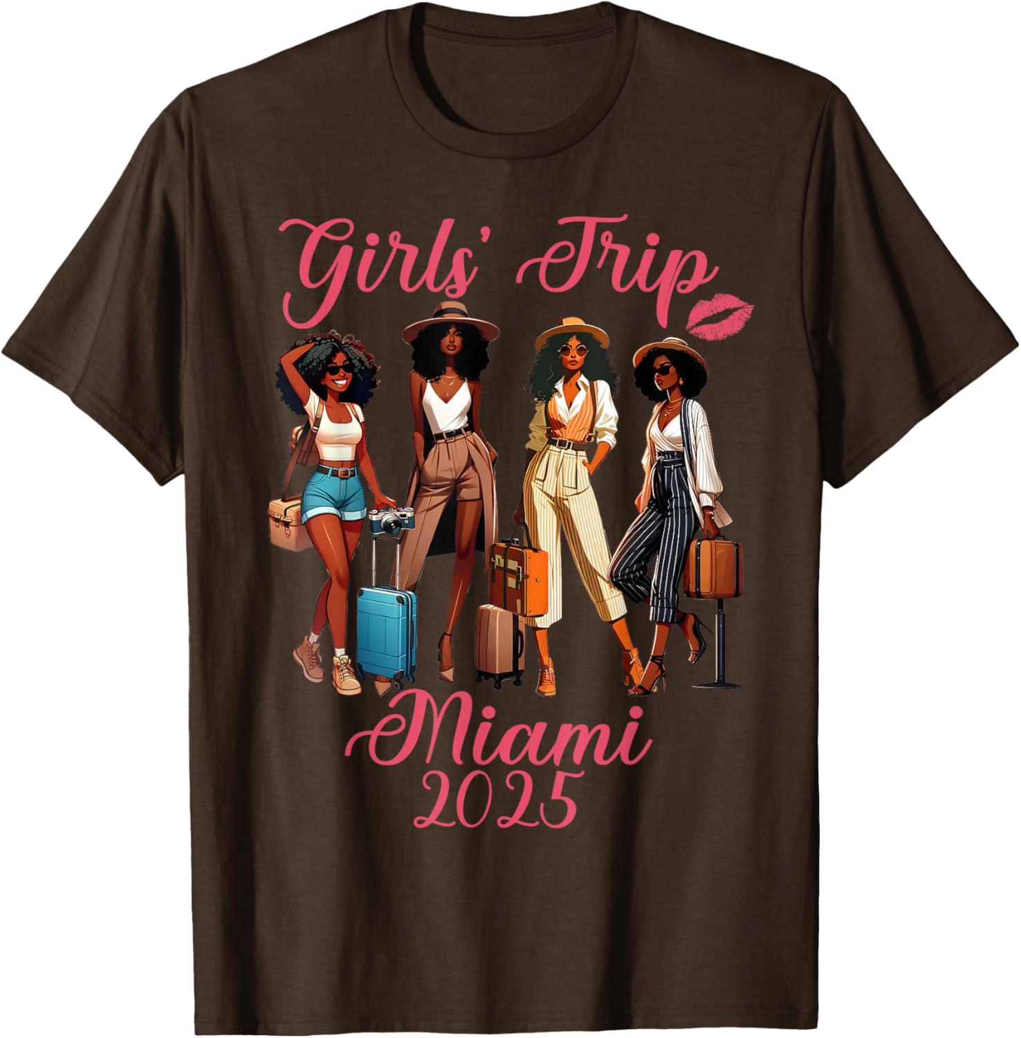 Miami Girls Trip 2025 Birthday Squad T-Shirt for Black Girls Fun Vacation - 21