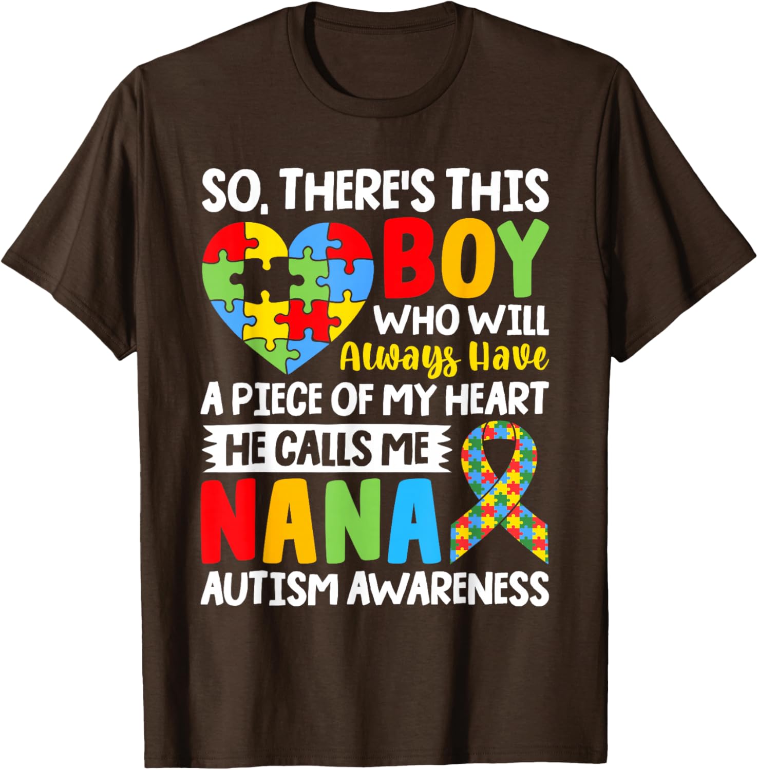 Proud Autism Grandma T-Shirt Heart Design for Nana Autism Awareness - 2