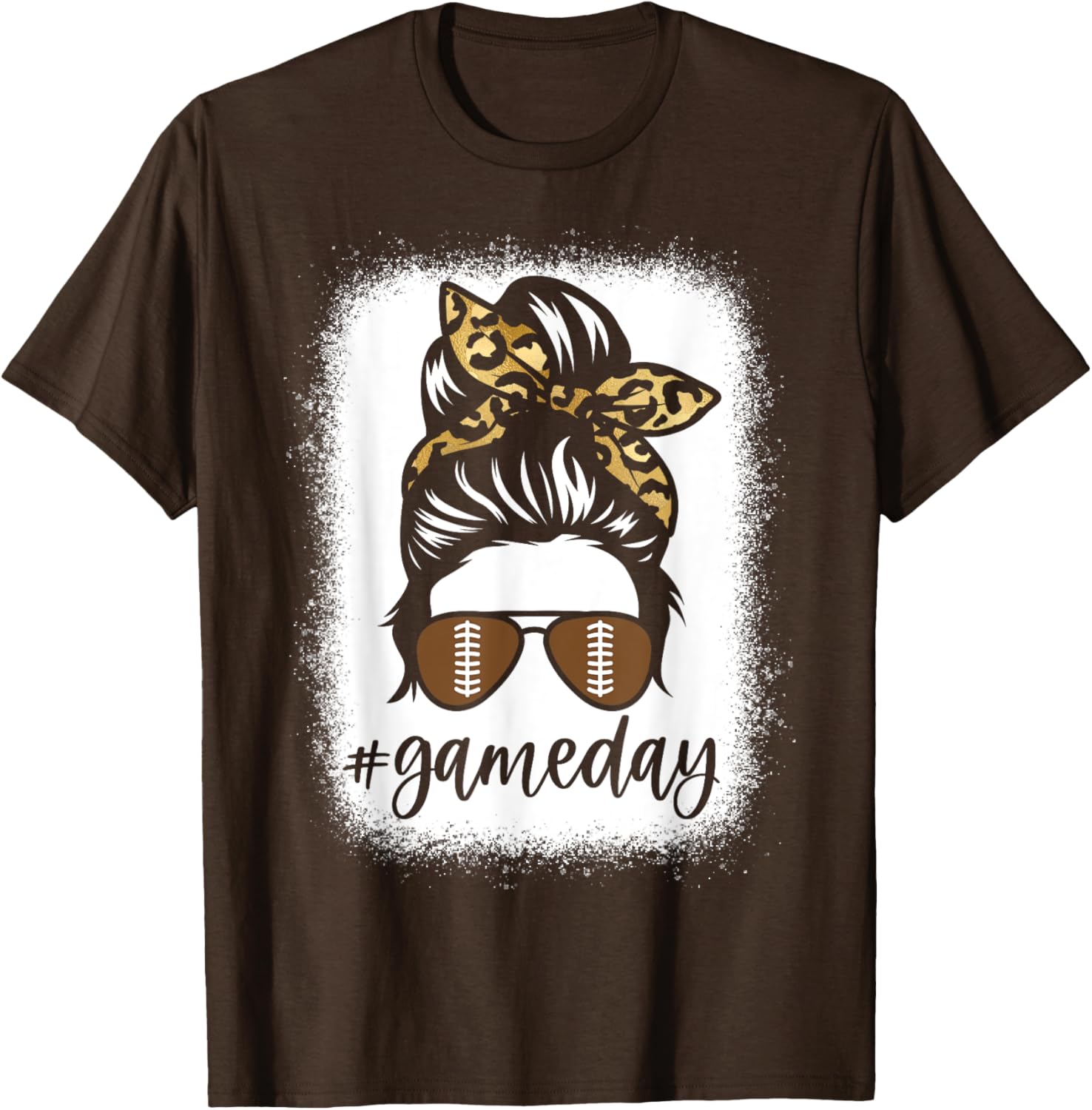 Game Day Leopard Messy Bun T-Shirt for Women and Girls – Sporty Style! - 9