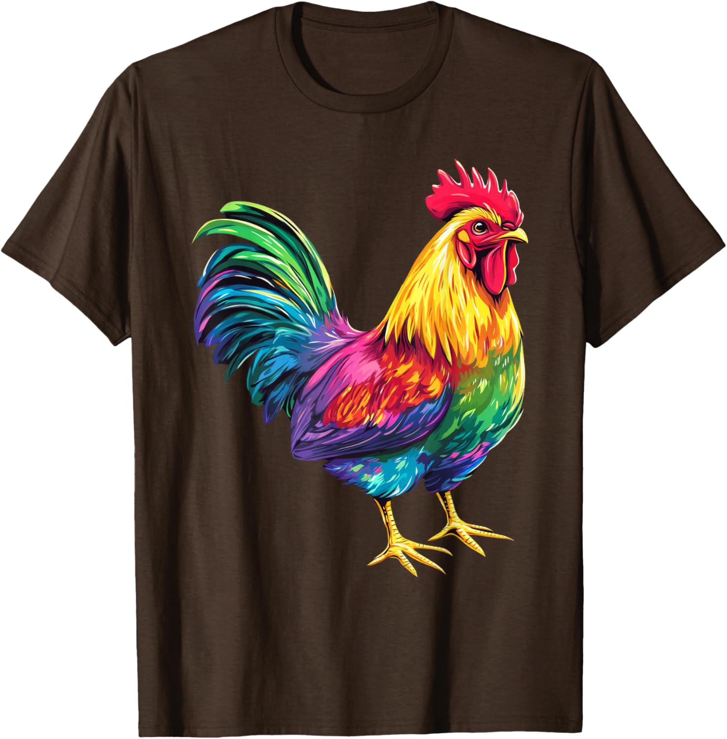 Rainbow Color Chicken Art T-Shirt for Fun and Stylish Outfits - 8