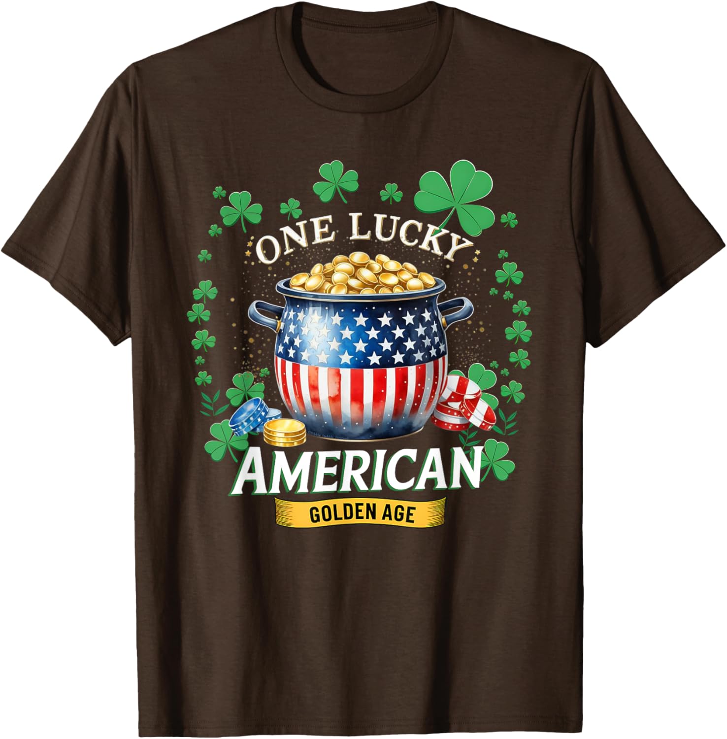 One Lucky American Golden Age Patriotic St. Patrick's Day T-Shirt - 5