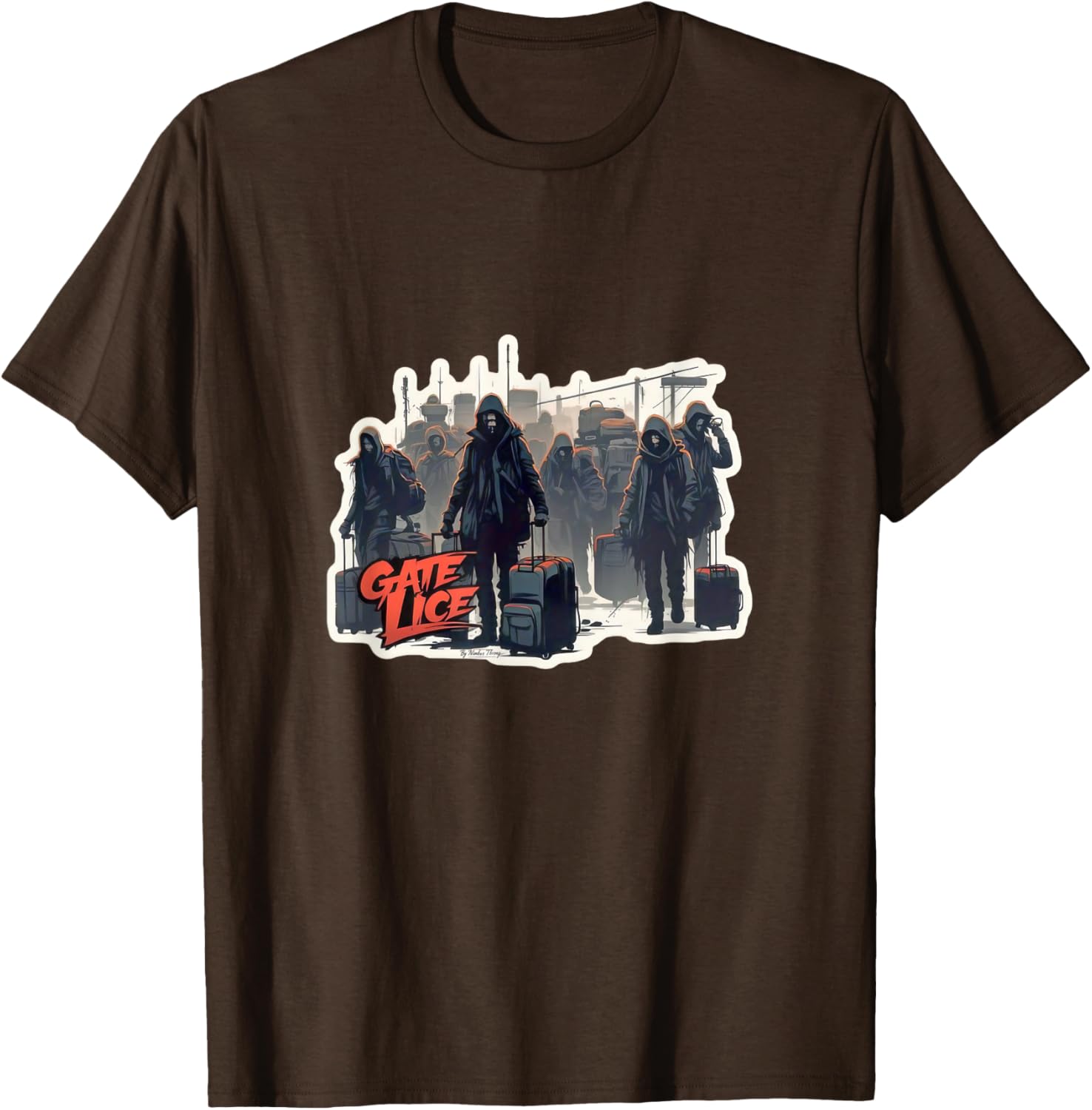 Funny Zombie Apocalypse T-Shirt for Airport Lovers and Lice Crowds - 6