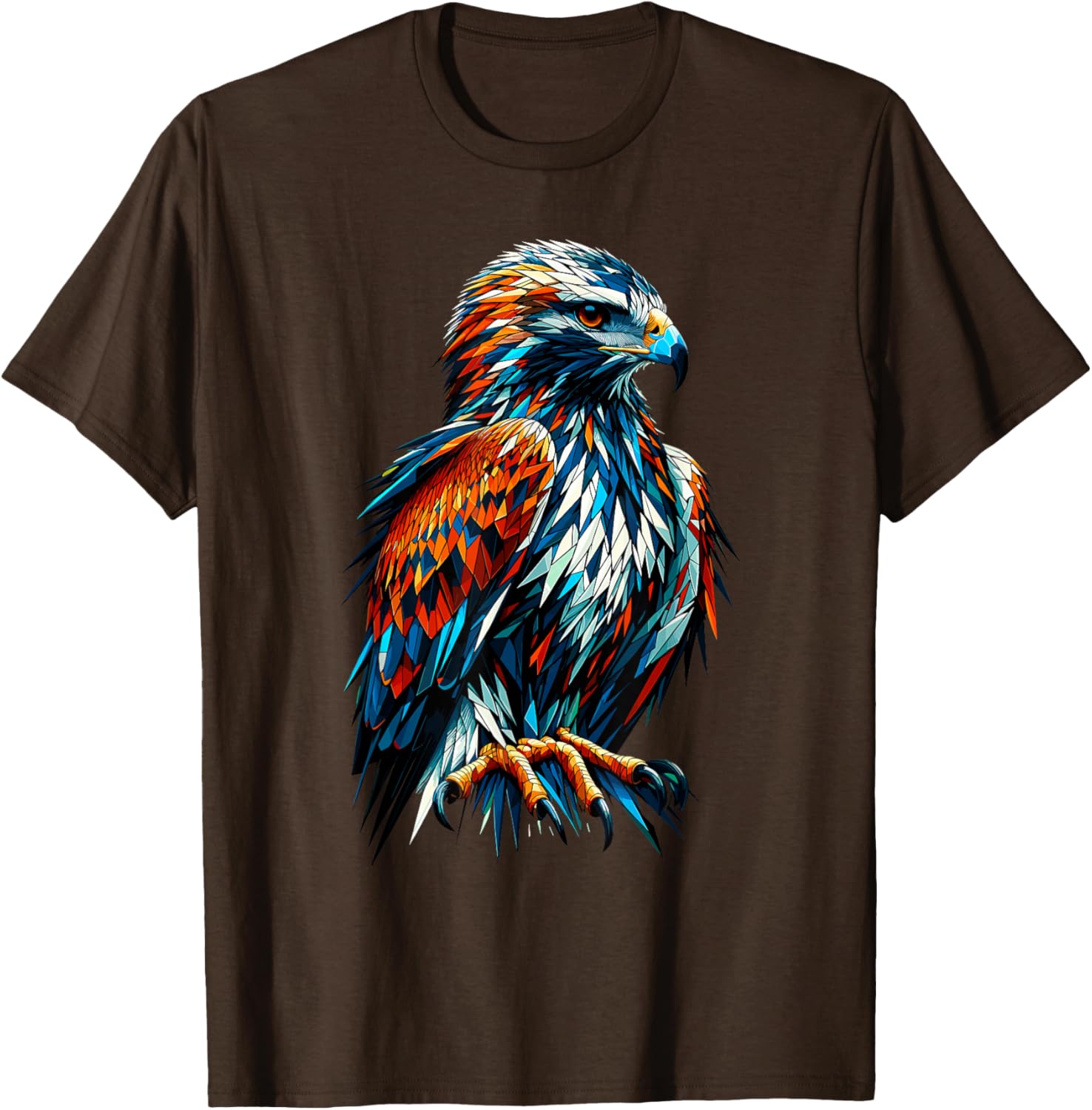 Polygon Art Hawk T-Shirt for Bird Lovers - Unique and Stylish Design - 27