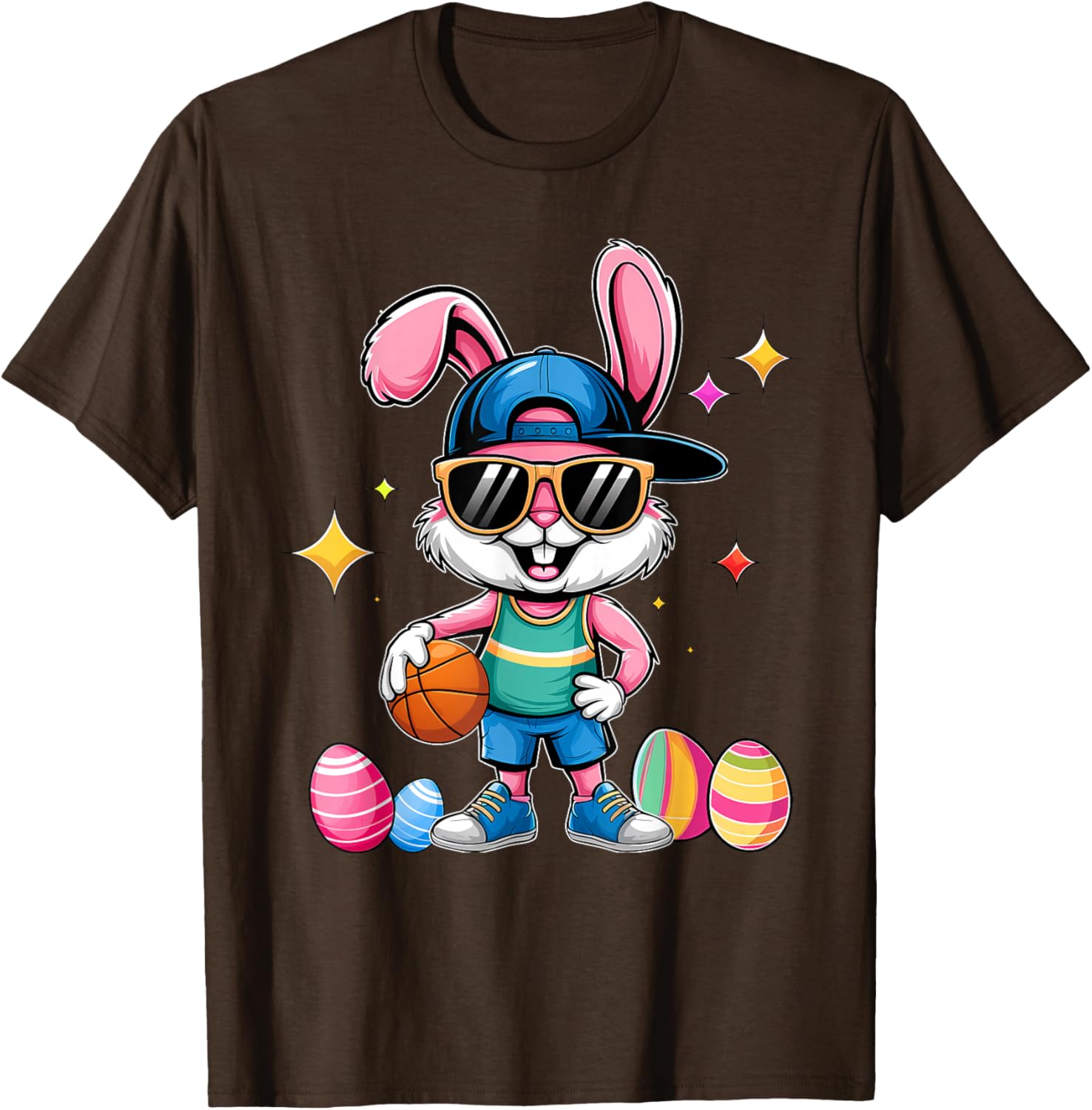 Happy Easter Bunny Basketball T-Shirt for Kids - Fun Sporty Design - 13