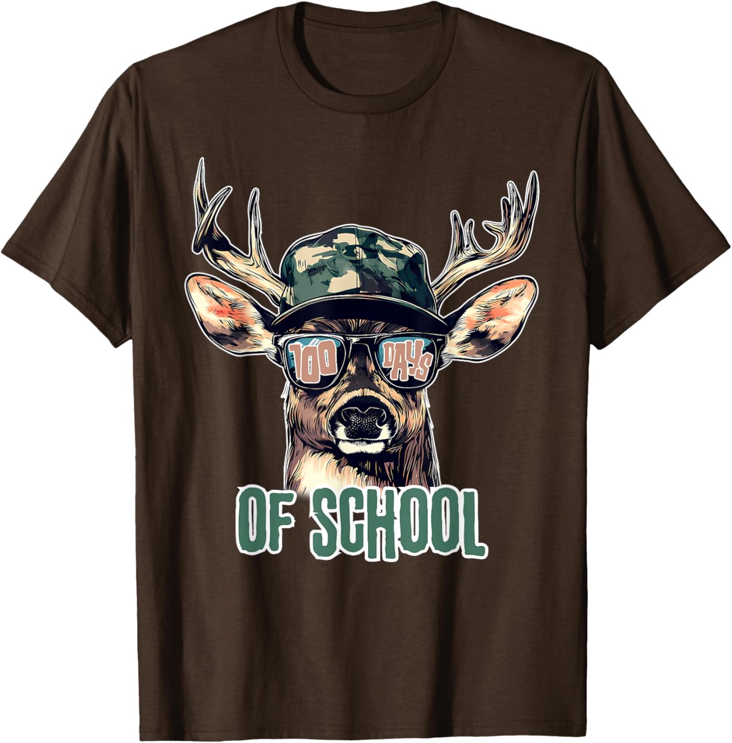 Bucked 100 Days of School Deer Hunting T-Shirt for Kids and Teens - 4