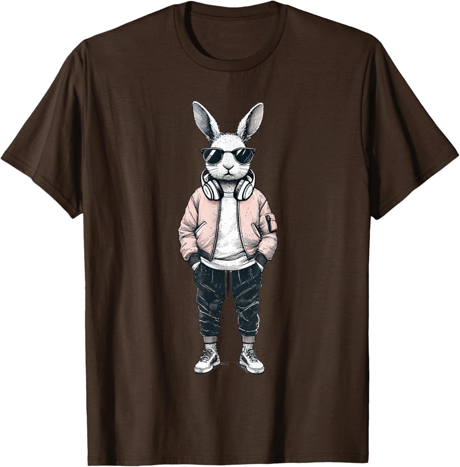 Cool Bunny Rabbit Boys Easter Shirt with Sunglasses for Kids and Men - 2