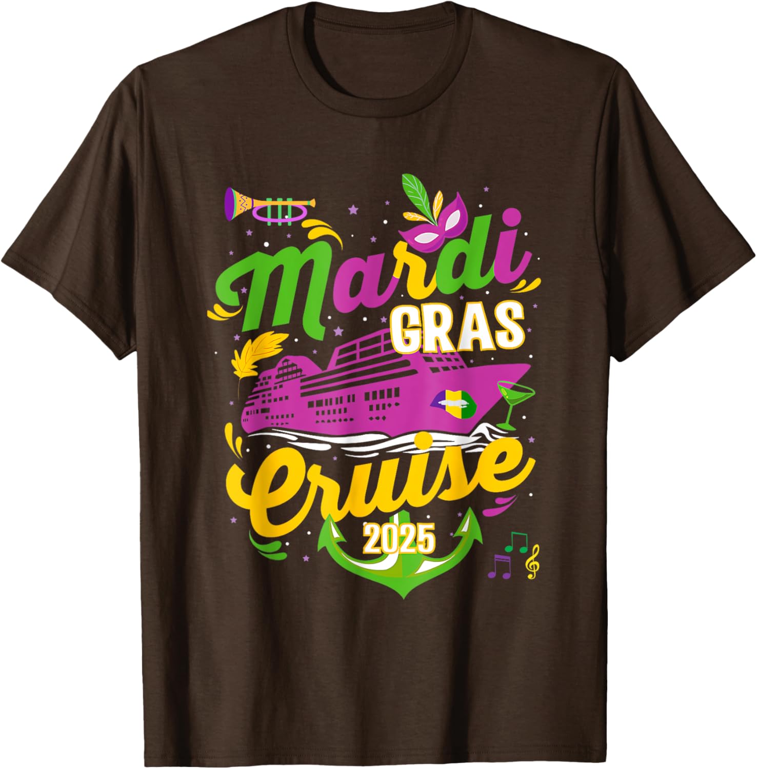 Mardi Gras Cruise Squad 2025 Family Matching T-Shirts for Fun Adventures - 25