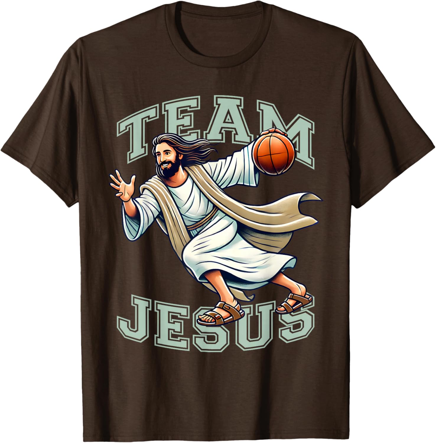 Team Jesus Basketball Tee Christ Playing Basketball T-Shirt for Sports Fans - 1