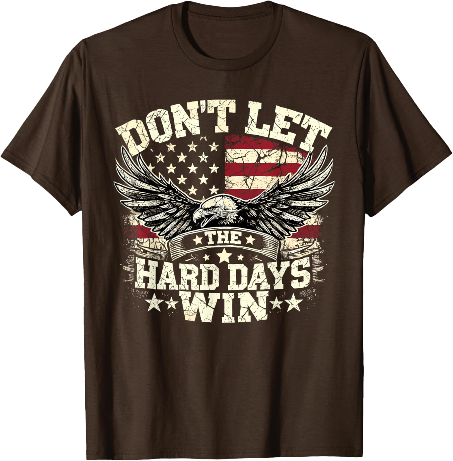 Vintage American Flag Inspirational T-Shirt for Hard Days Motivation - 2