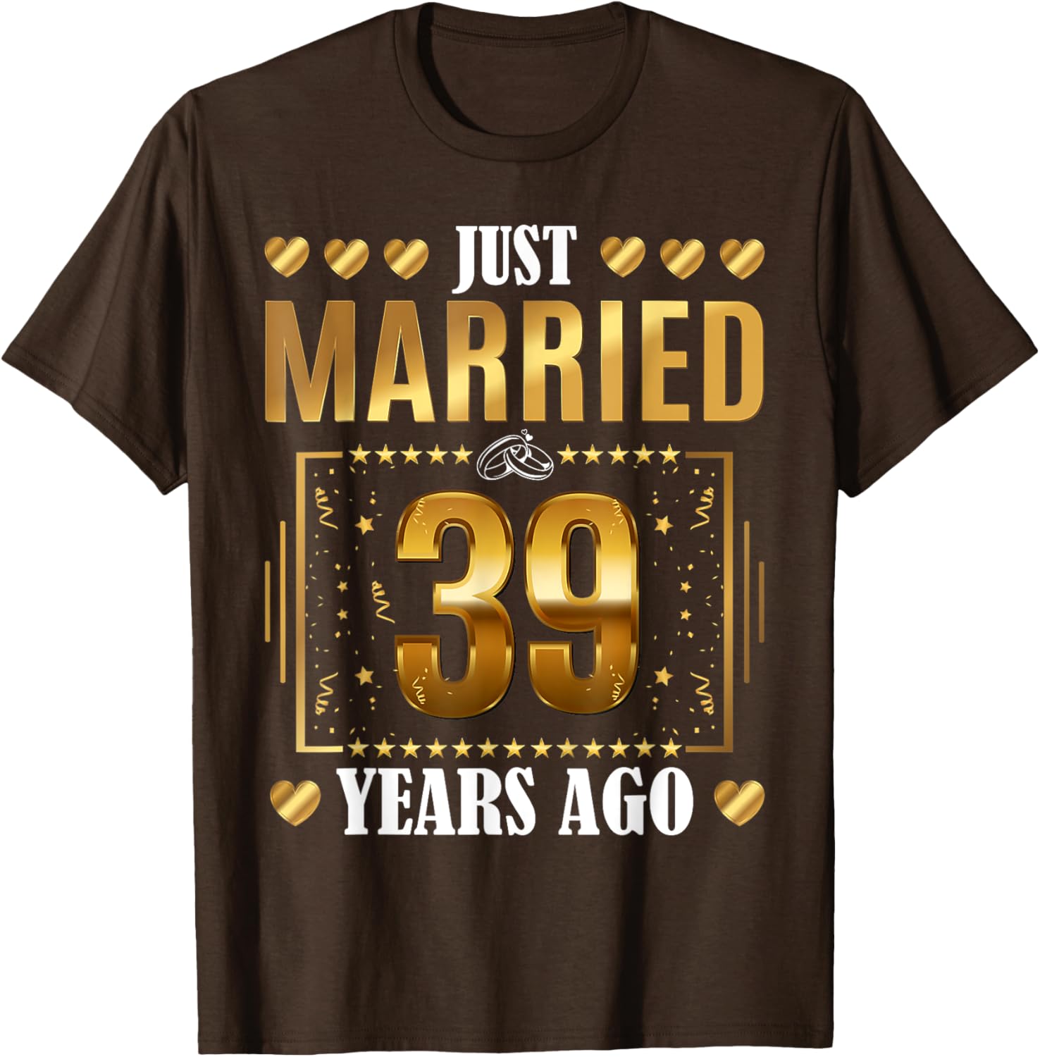 Just Married 39 Years Ago Couples T-Shirt for 39th Anniversary Celebration - 4