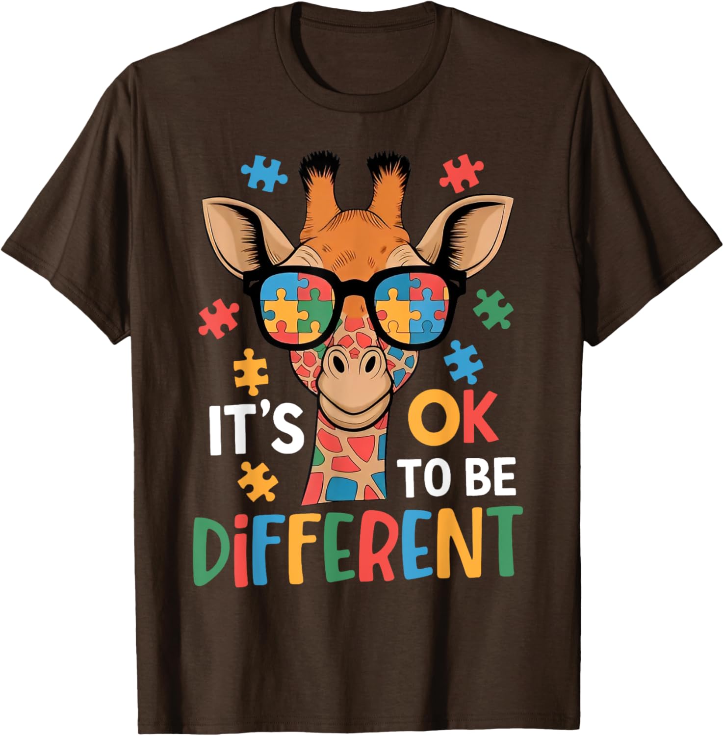 It's Okay to Be Different Giraffe Autism Awareness T-Shirt for Kids - 6