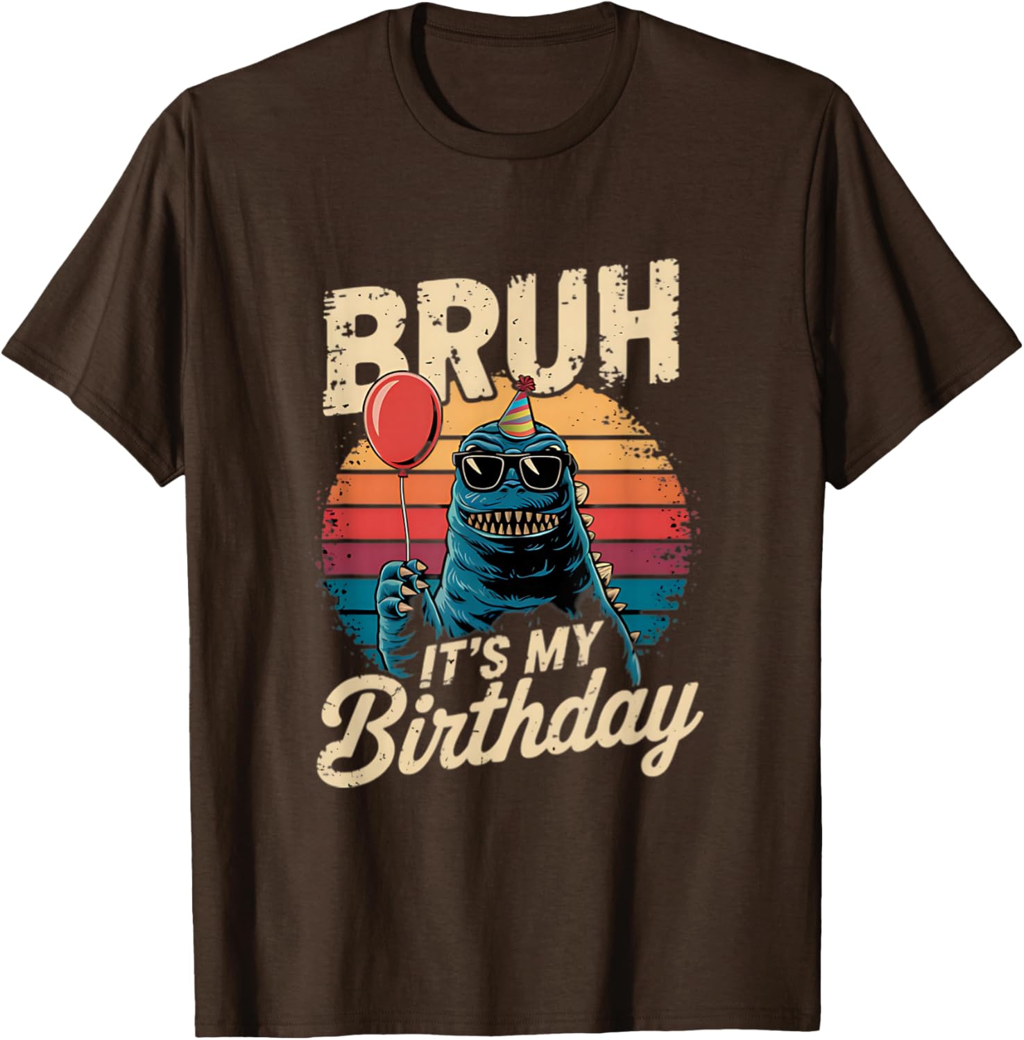 Birthday Kaiju Monster T-Shirt with Retro Sunset Adventure Design - 6