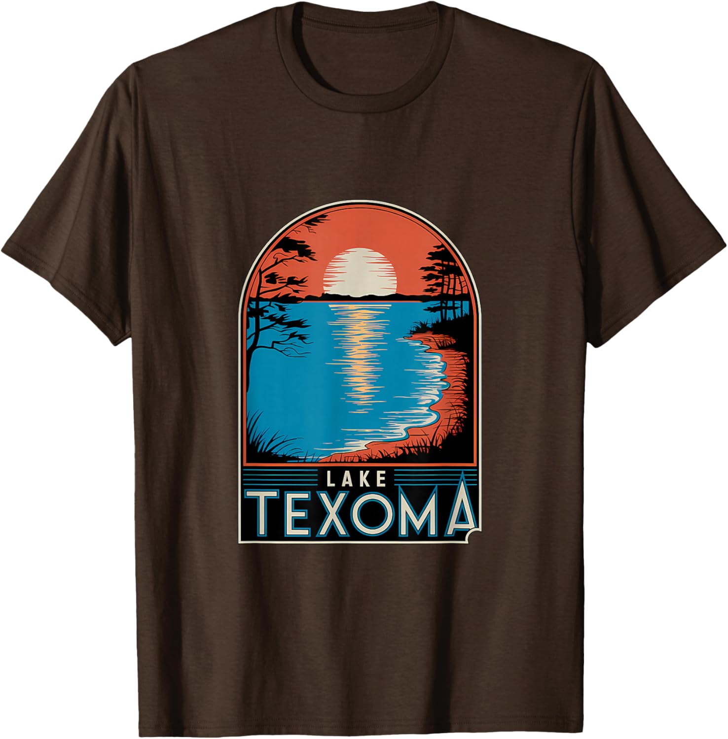 Lake Texoma Sunset Reflection Adventure T-Shirt for Nature Lovers - 11