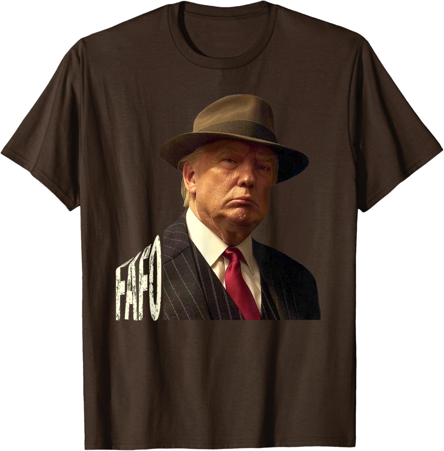 Humorous Trump Fafo Design Unisex Black Crew Neck T-Shirt for Adults - 8