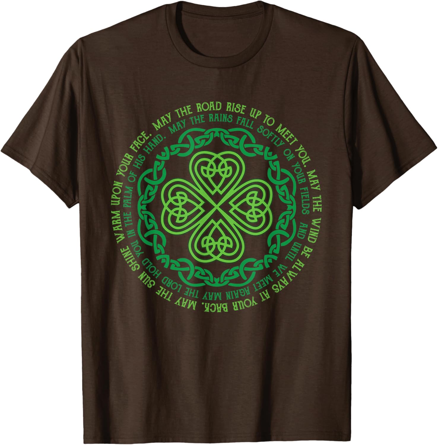 Irish Blessing T-Shirt with Celtic Knot and 4-Leaf Clover Design - 11