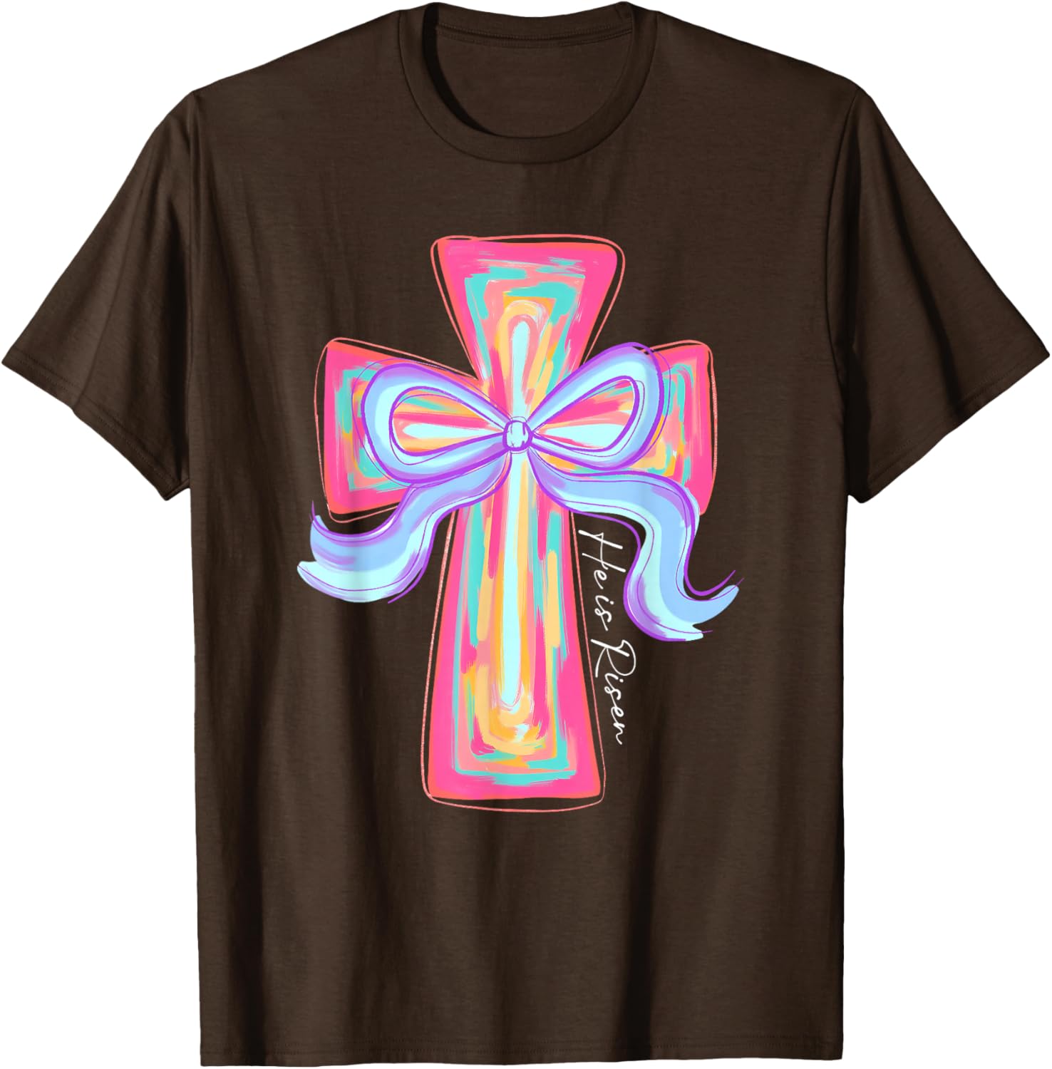 He is Risen Jesus Easter T-Shirt with Coquette Bow for Celebration - 6