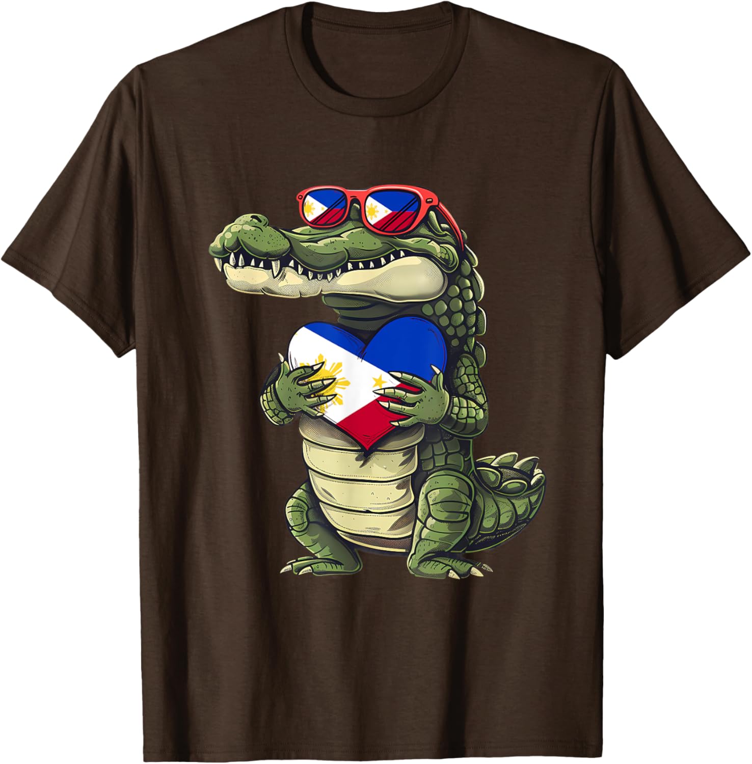 Philippines Crocodile Heart T-Shirt with Filipino Flag - Pilipinas Pride - 2