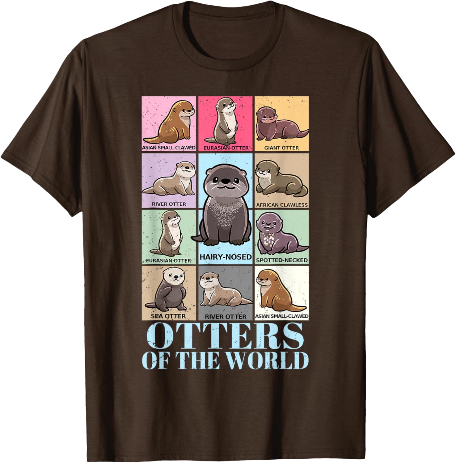 Otters of the World Vintage Sea Otter T-Shirt for Kids and Adults - 2