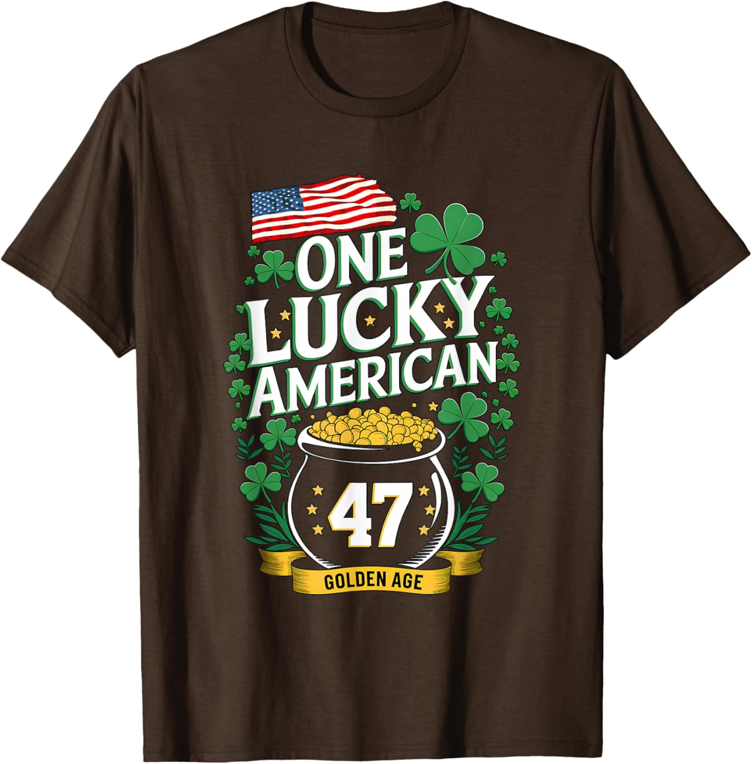 One Lucky American Golden Age St. Patrick's Day T-Shirt for All Ages - 4