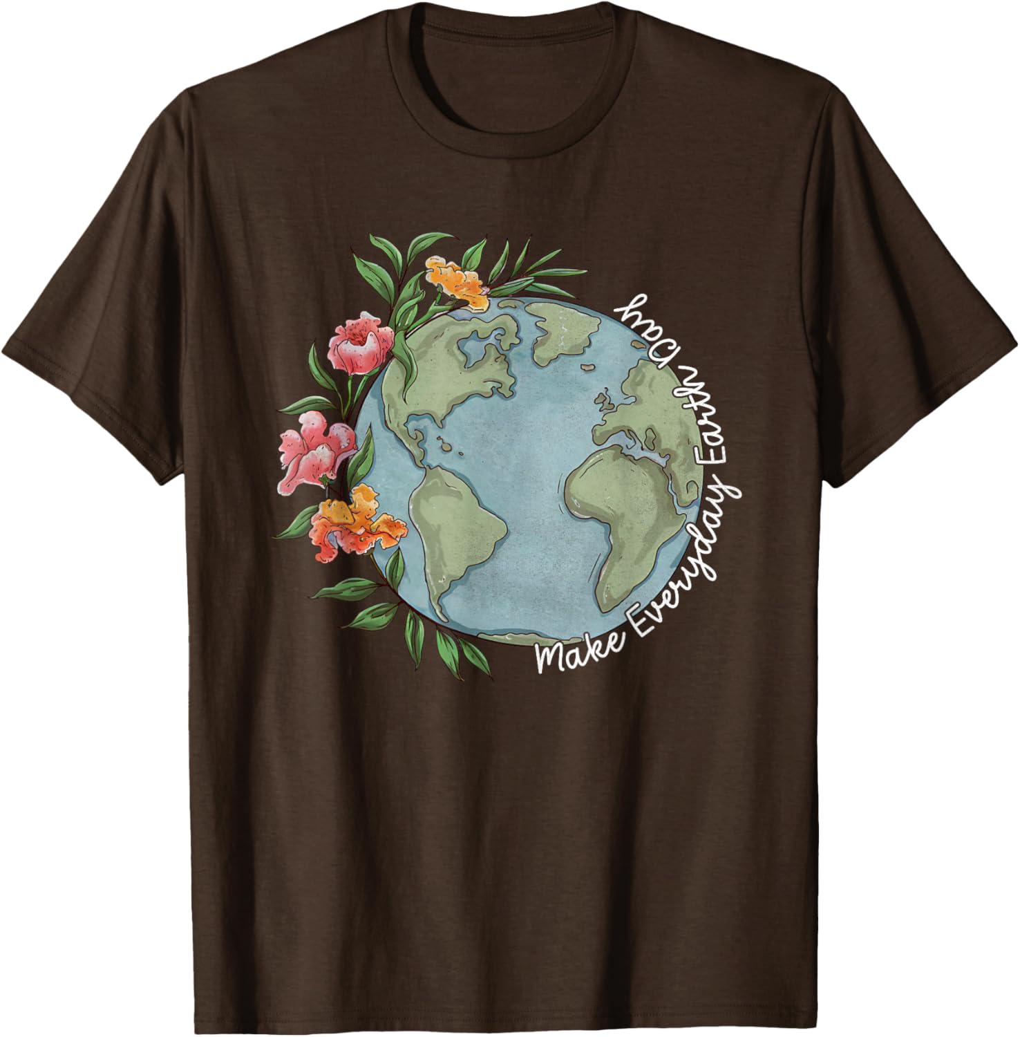 Beautiful Floral Planet T-Shirt for Everyday Earth Day Celebration - 9